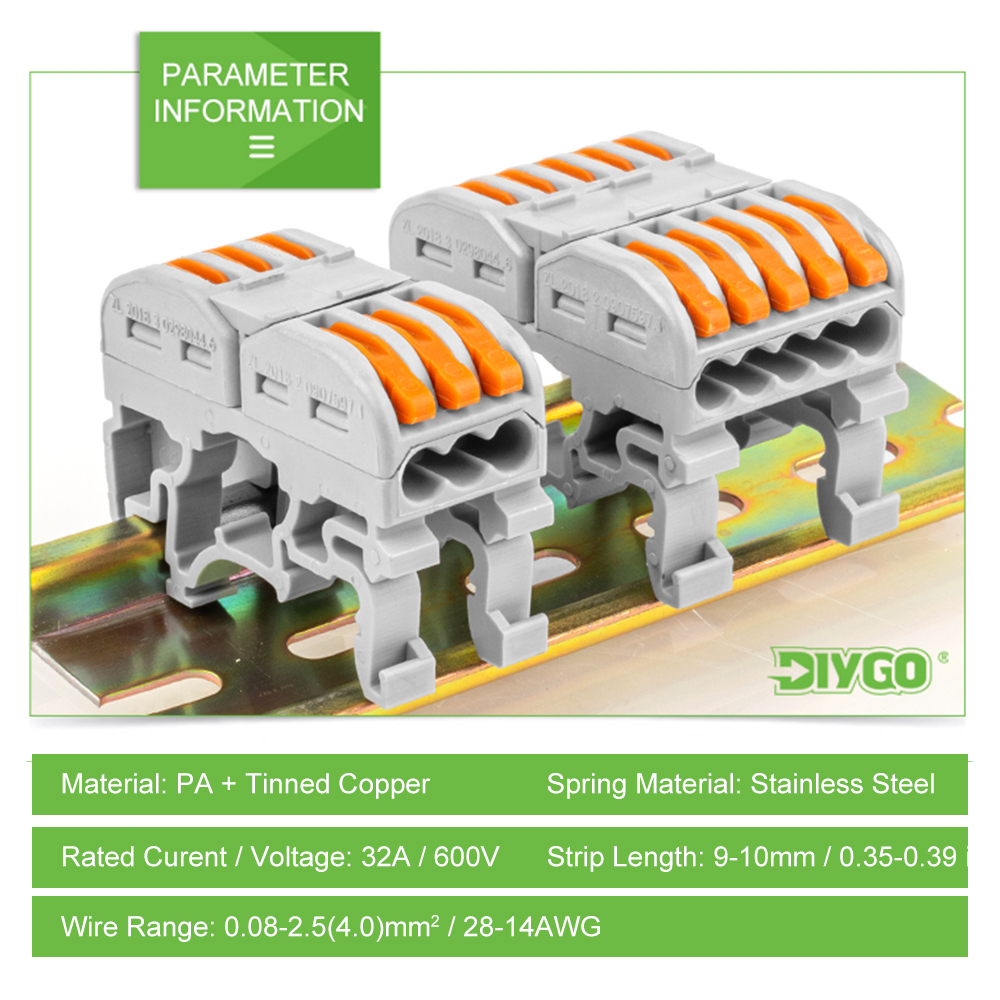 DIN Rail Fast Wire Cable Conne - Push Fit Connector บทวิจารณ์และราคา