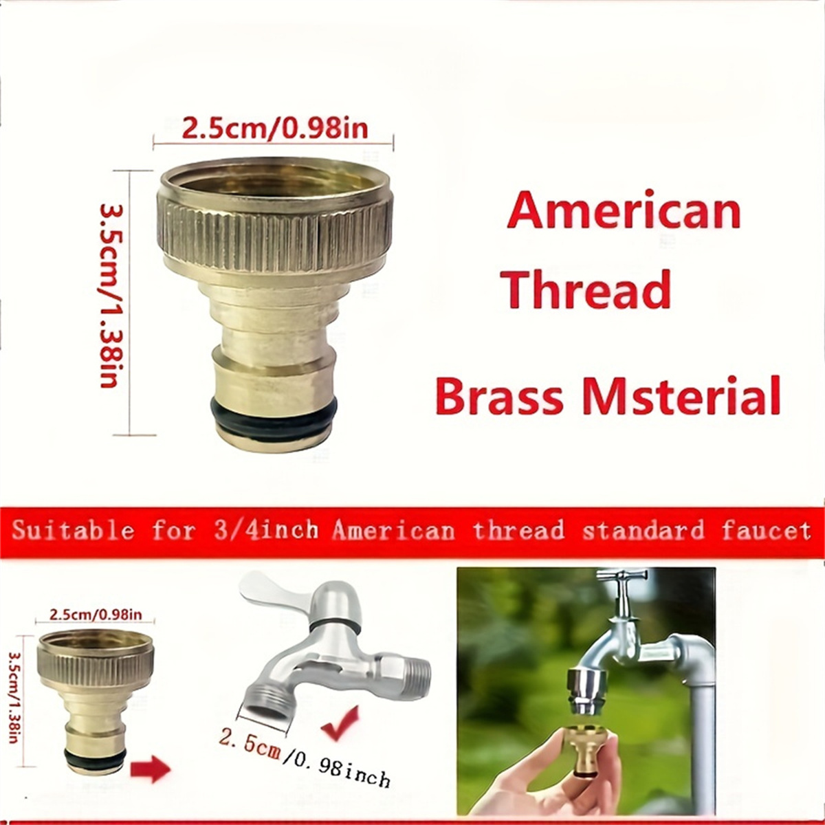 3/4 inch Threaded Garden Water - Compression Fitting Brass บทวิจารณ์และราคา