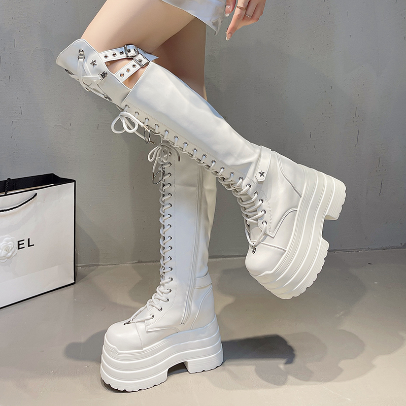 Punk Women Boots Ladies Cospla - Pipe Bending Spring บทวิจารณ์และราคา