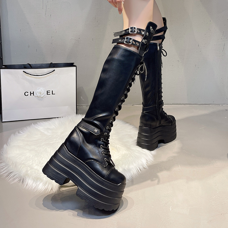 Punk Women Boots Ladies Cospla - Pipe Bending Spring บทวิจารณ์และราคา