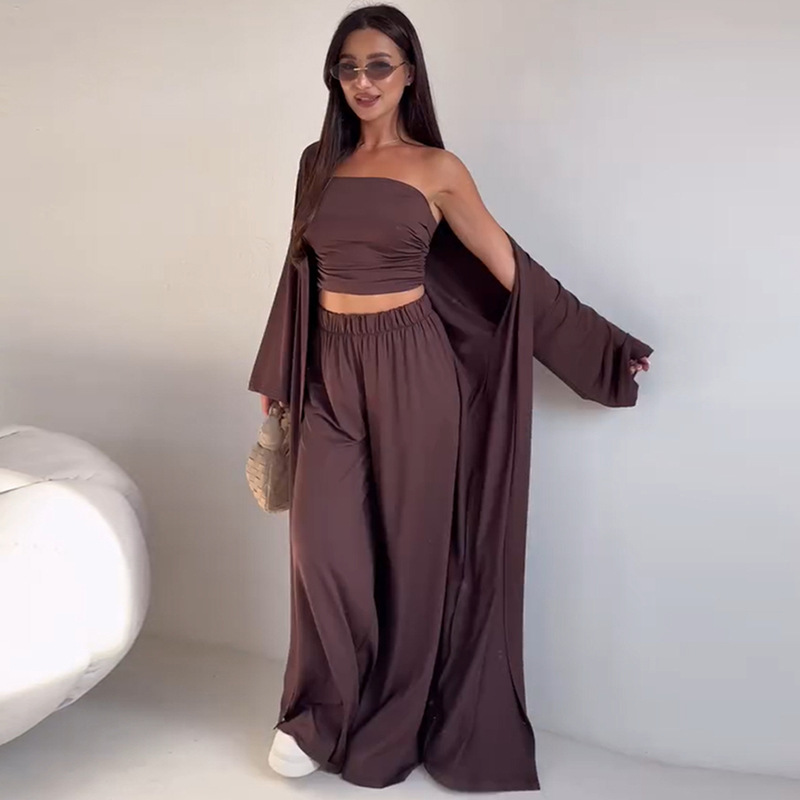 Pants Sets Women Solid Color L - Pipe Bending Spring บทวิจารณ์และราคา