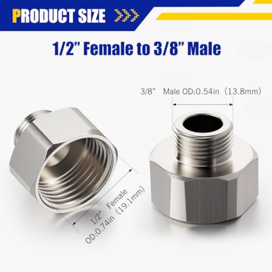 8 Pcs Brass Water Line Adapter - Compression Fitting Brass บทวิจารณ์และราคา