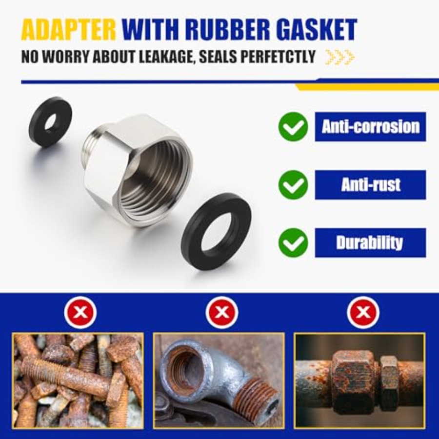 8 Pcs Brass Water Line Adapter - Compression Fitting Brass บทวิจารณ์และราคา