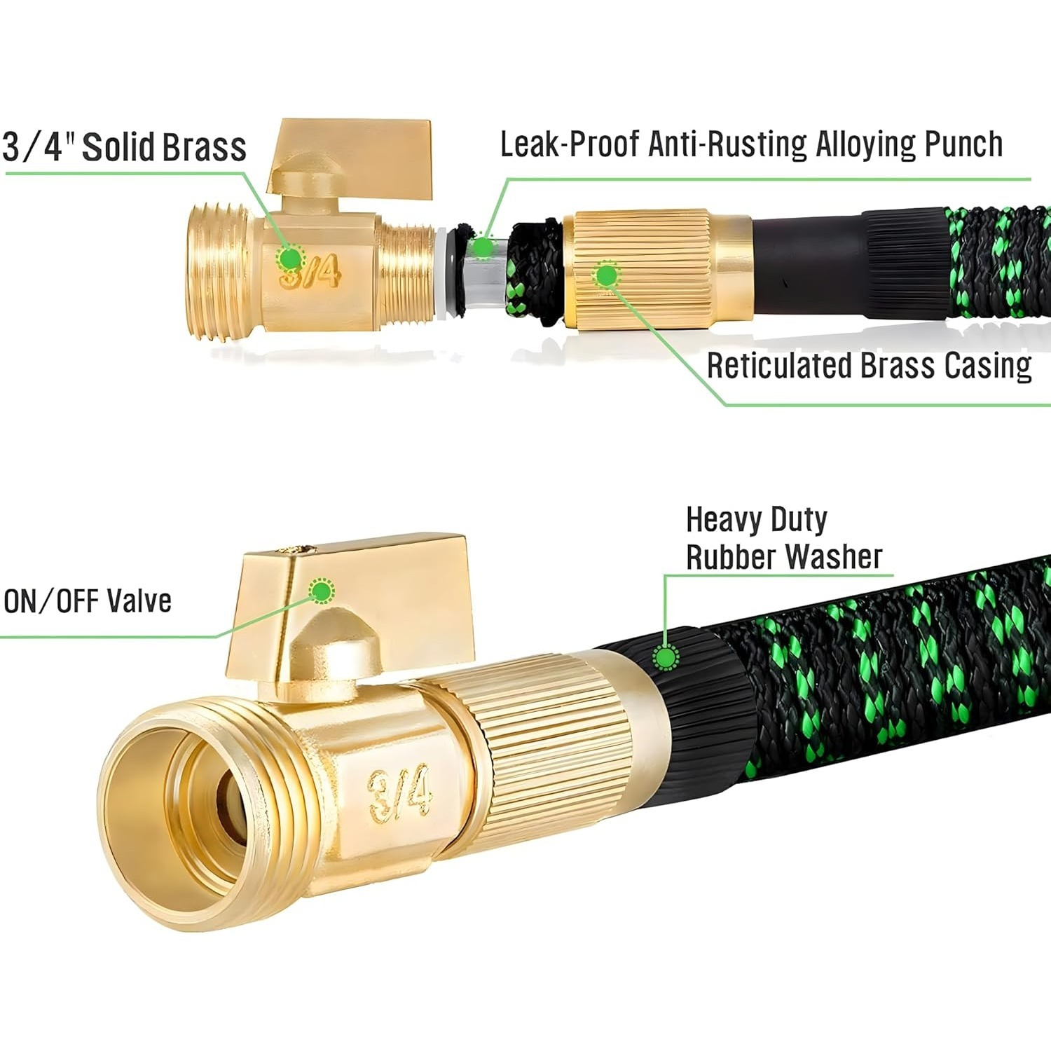 Non-Expandable Garden Hose wit - Flexible Hose Braided บทวิจารณ์และราคา