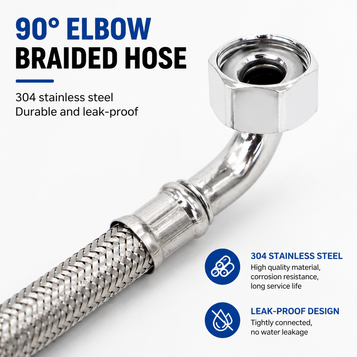 304 Stainless Steel Hose Angle - Flexible Hose Braided บทวิจารณ์และราคา