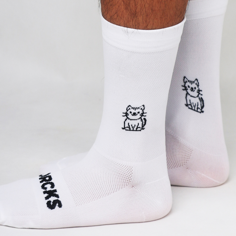 Cat Pattern Cycling Socks Spri - Pipe Bending Spring บทวิจารณ์และราคา